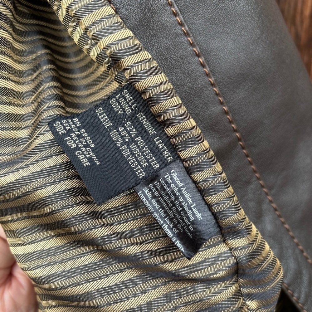 Robert Comstock Men's Dark Brown Soft Leather Shirt Jacket with lining. Size L - Picture 10 of 16